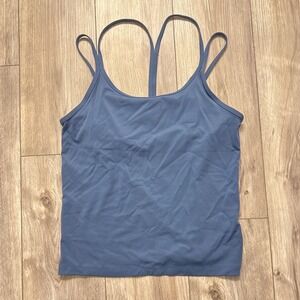 PINK Victoria's Secret Blue Racerback Workout Tank Top Women's Size L